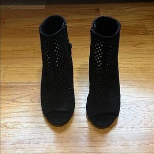 Audrey Brooke Black Cutout Ankle Booties